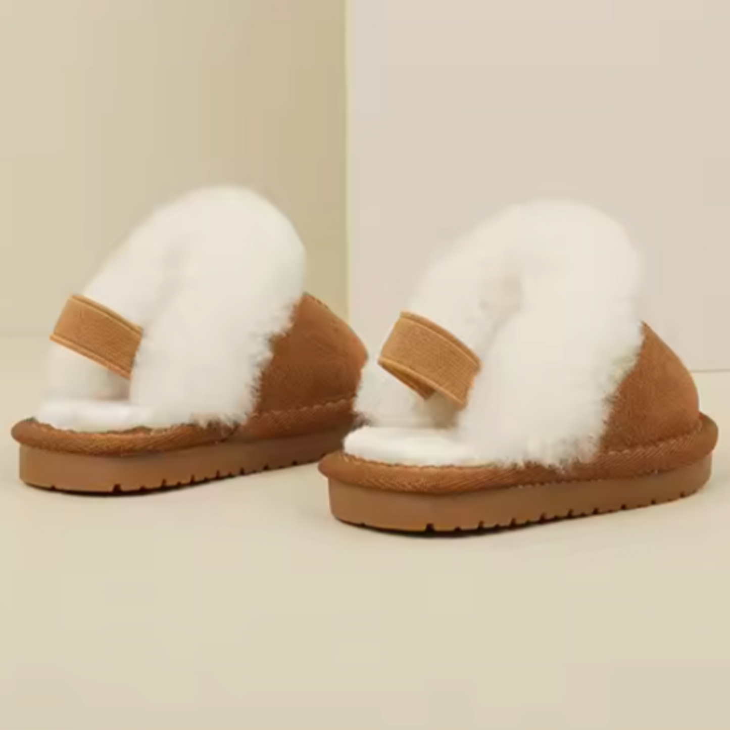 plush faux fur slippers