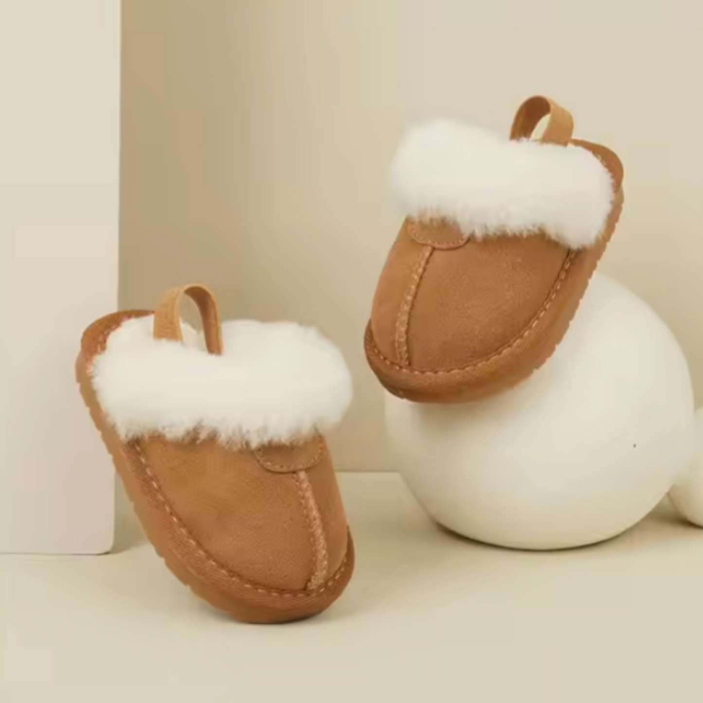 plush faux fur slippers