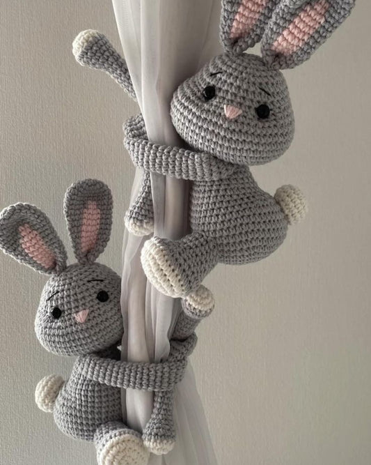 Crochet Rabbit Tiebacks 2pc