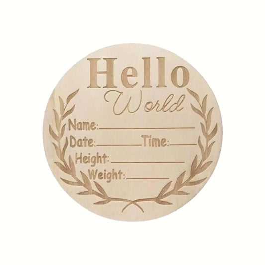 Engraved Wooden Hello Milestone