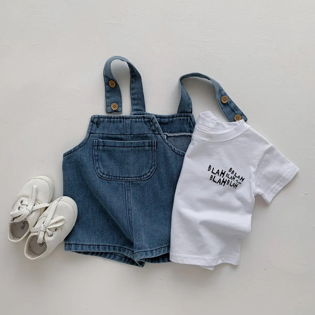 2pc denim romper set