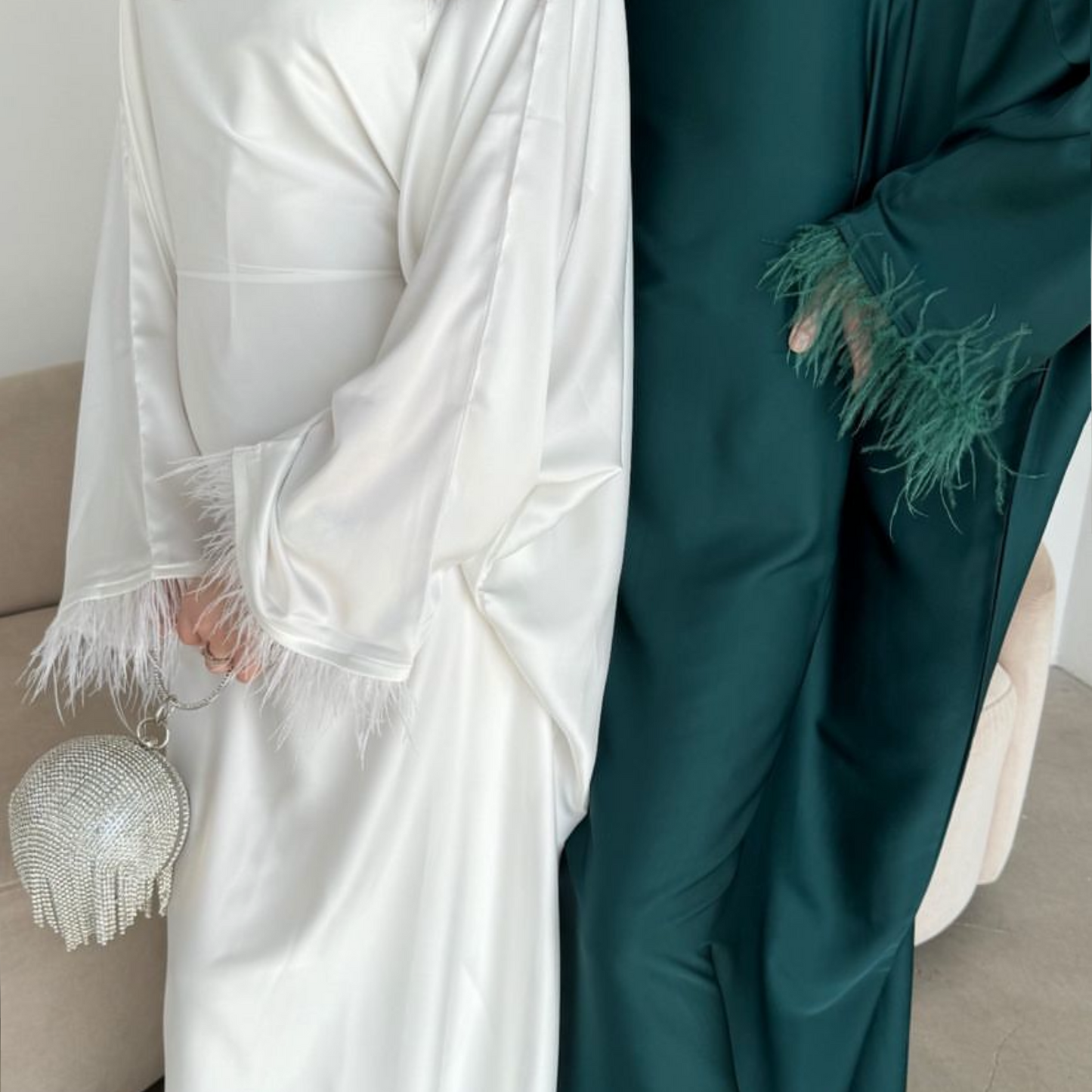 Green Satin Kaftan