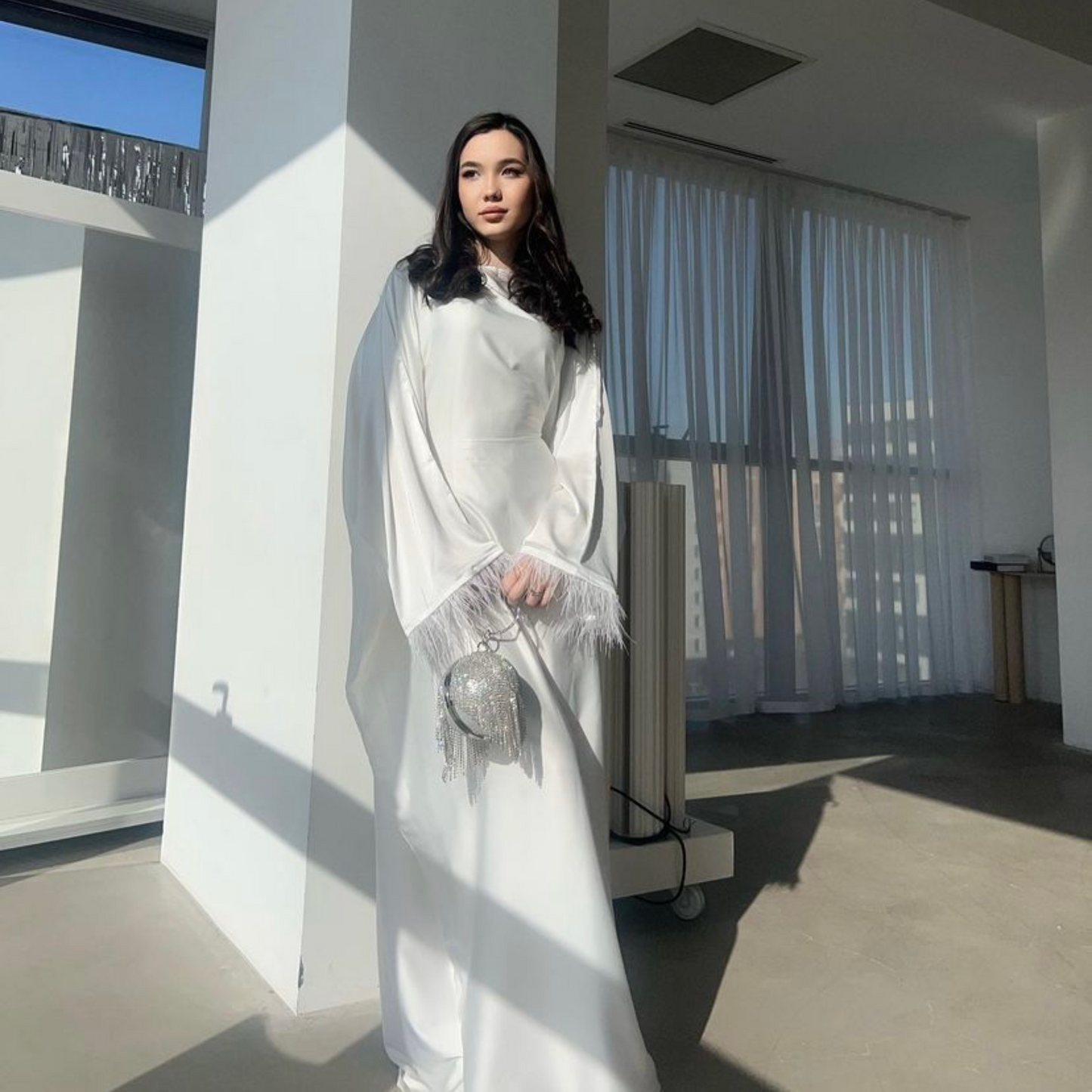 White Satin Kaftan