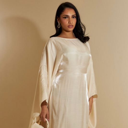 Sheen off-white kaftan set