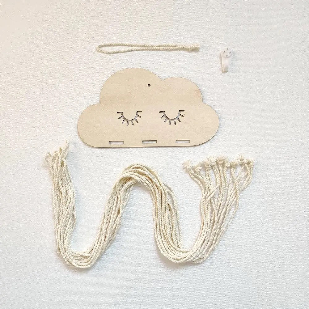 Wooden Cloud Hairclips Holder