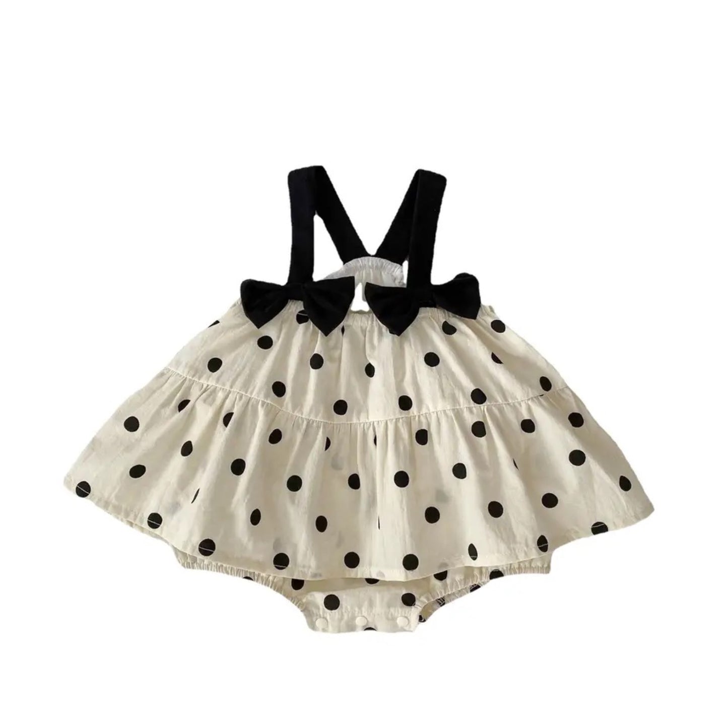 bow tie polka romper