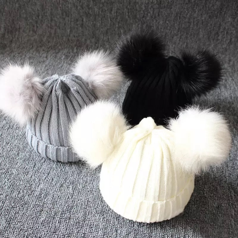 Pom pom woollen caps