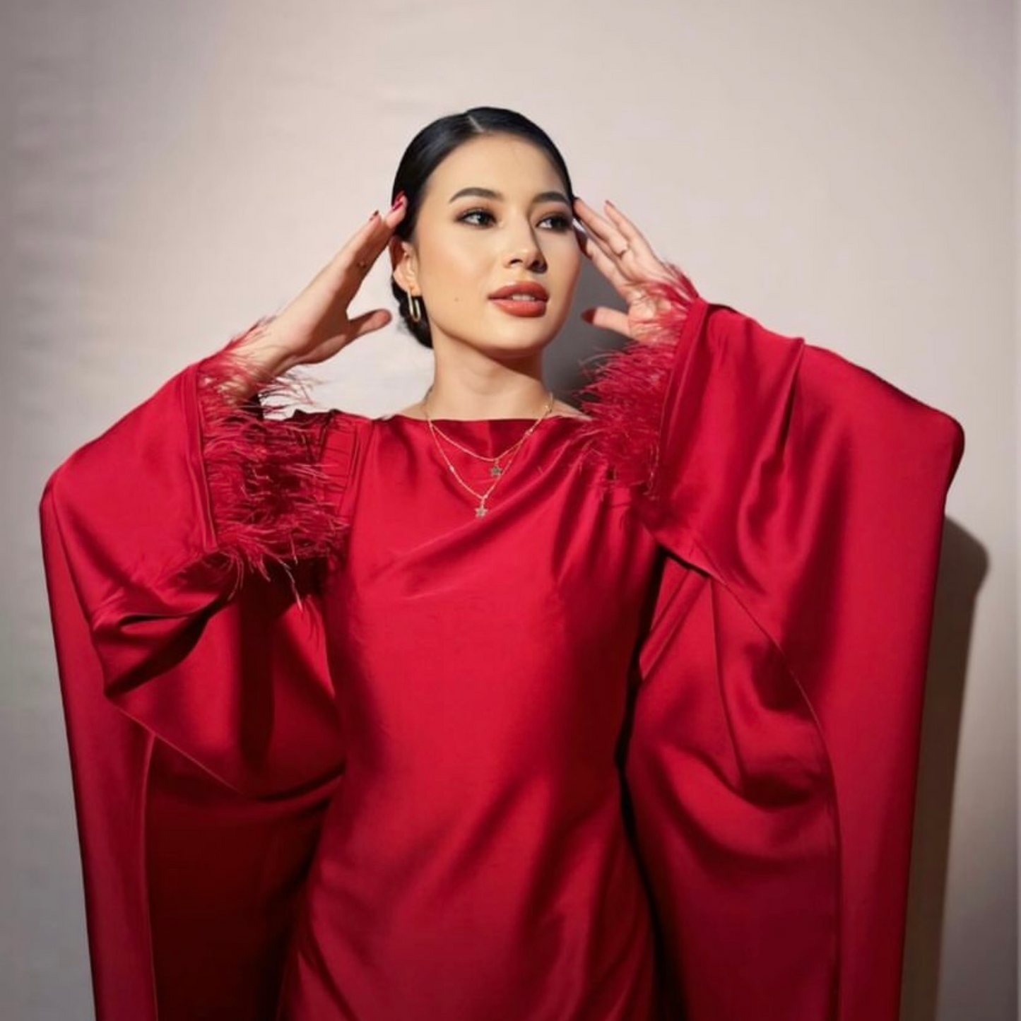 Royal Red Satin Kaftan