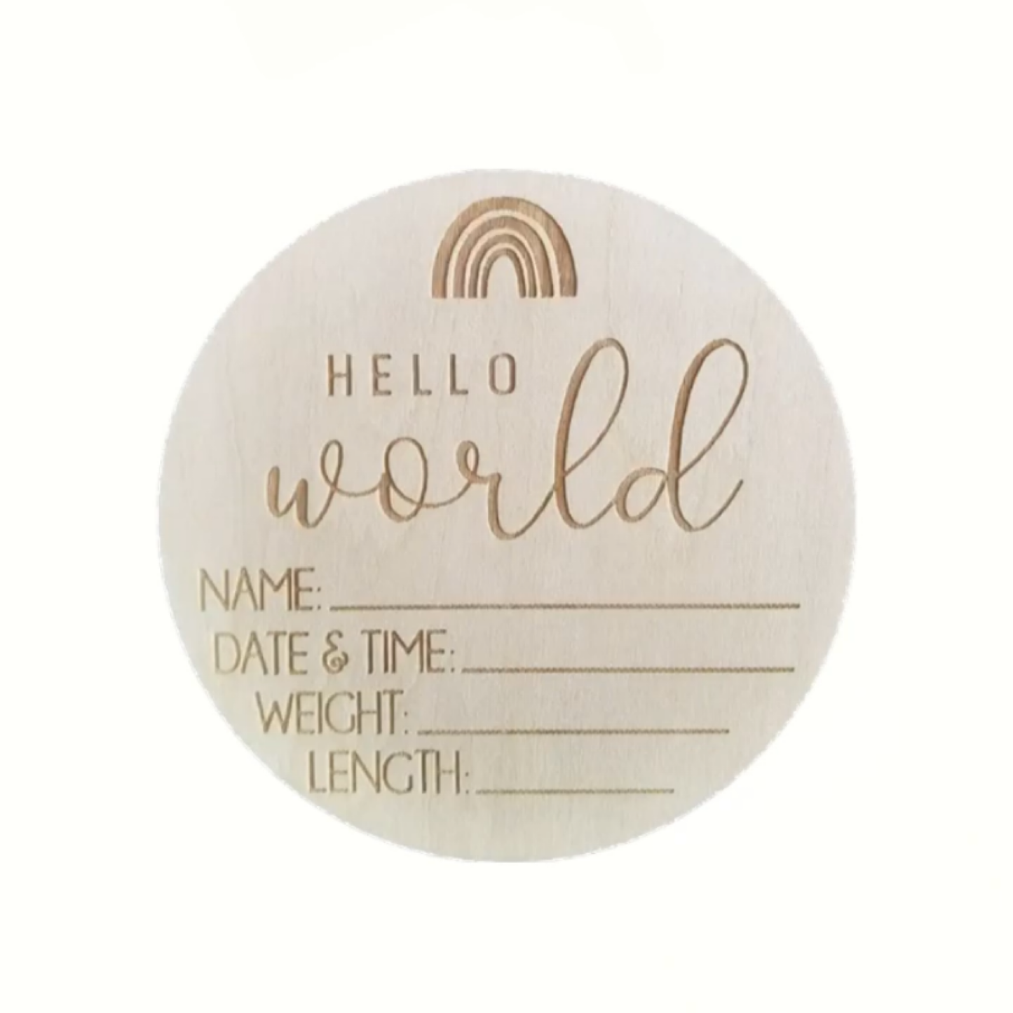 Engraved Wooden Hello Milestone