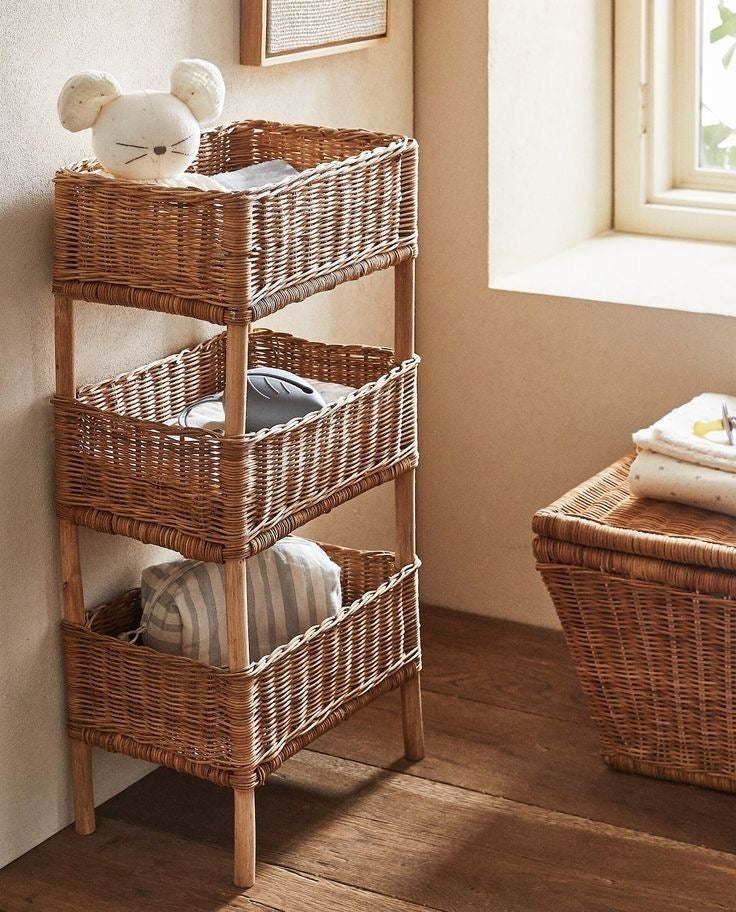 Rattan storage rack