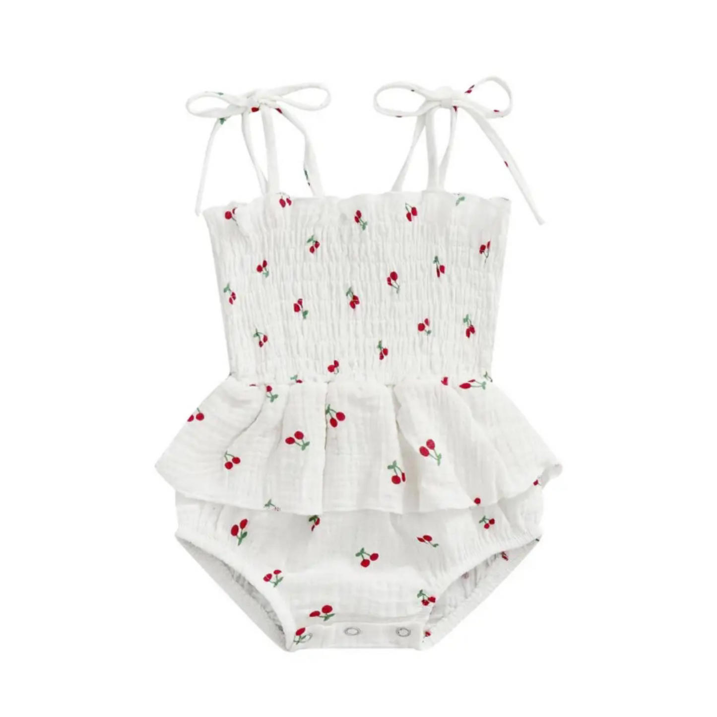 Cherry Ruffled Romper