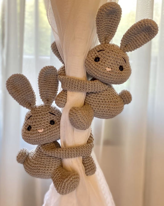 Crochet Rabbit Tiebacks 2pc