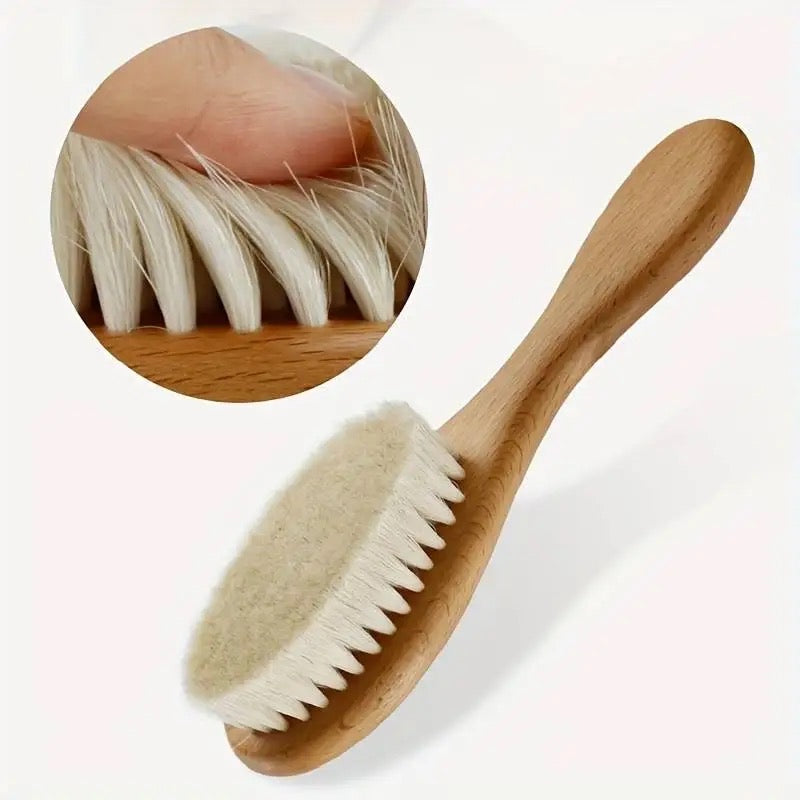 2pc wooden hair brush set